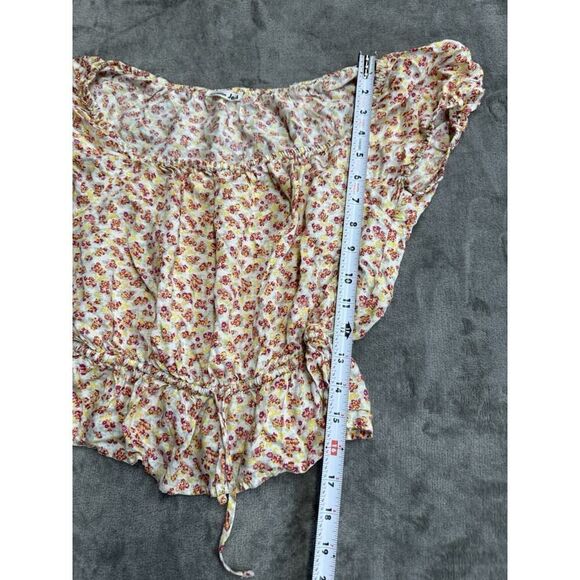 Reformation Lenny Top Carnation Ditsy Floral Square Neck Cinch Waist Blouse XS - Picture 8 of 13